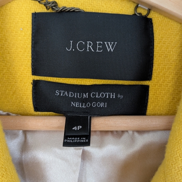 J. Crew Stadium Cloth by Nello Gori Yellow Wool Coat, 4P - Picture 5 of 9